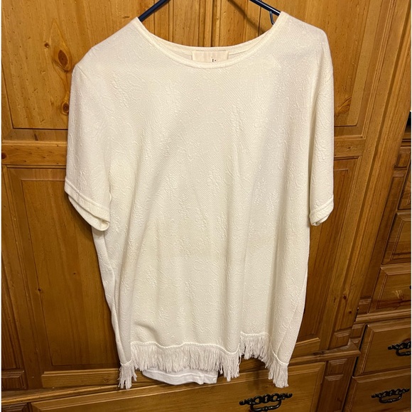 Carolina Colours XL pant suit , beautiful White pant suit with frilly bottom top - Picture 1 of 4